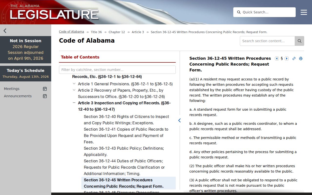 Baldwin County civil docket public record request law