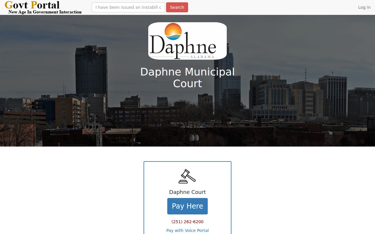 Daphne traffic ticket portal for municipal court docket payments